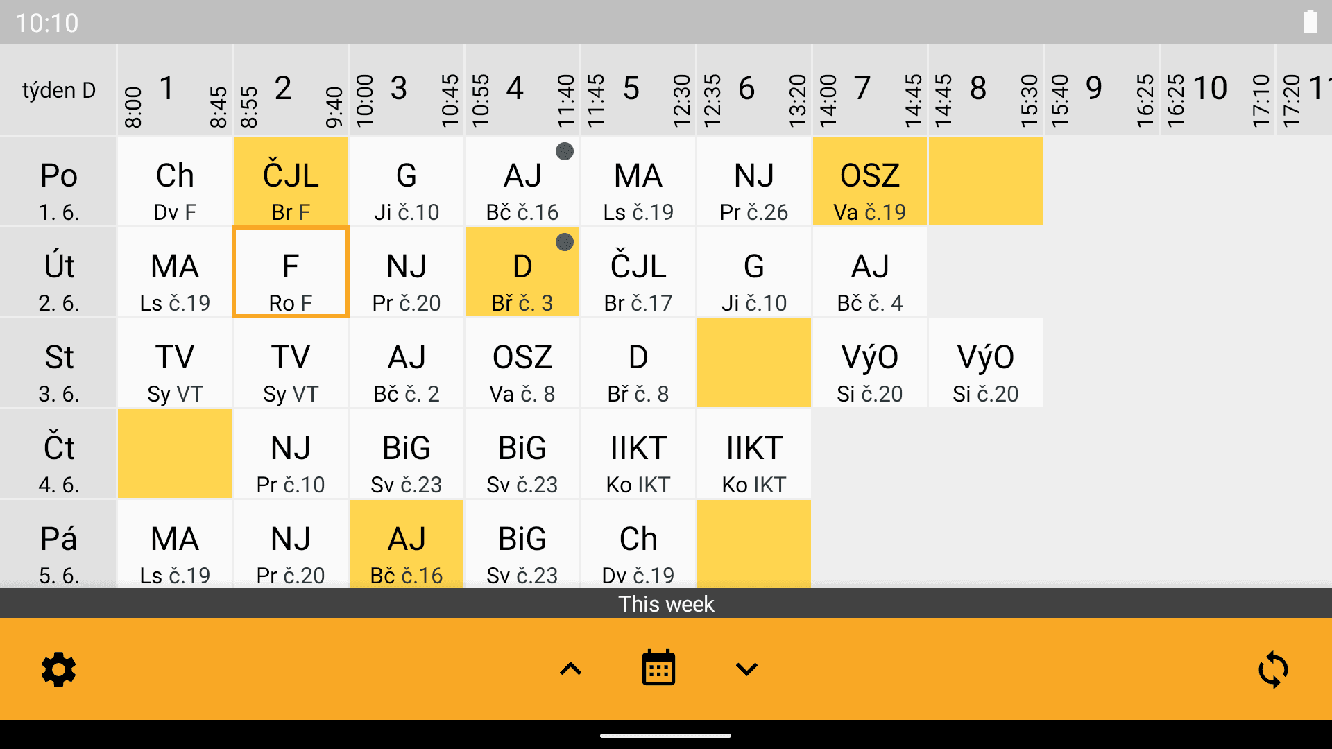 Скриншот 6 — Better Schedule (Bakaláři)