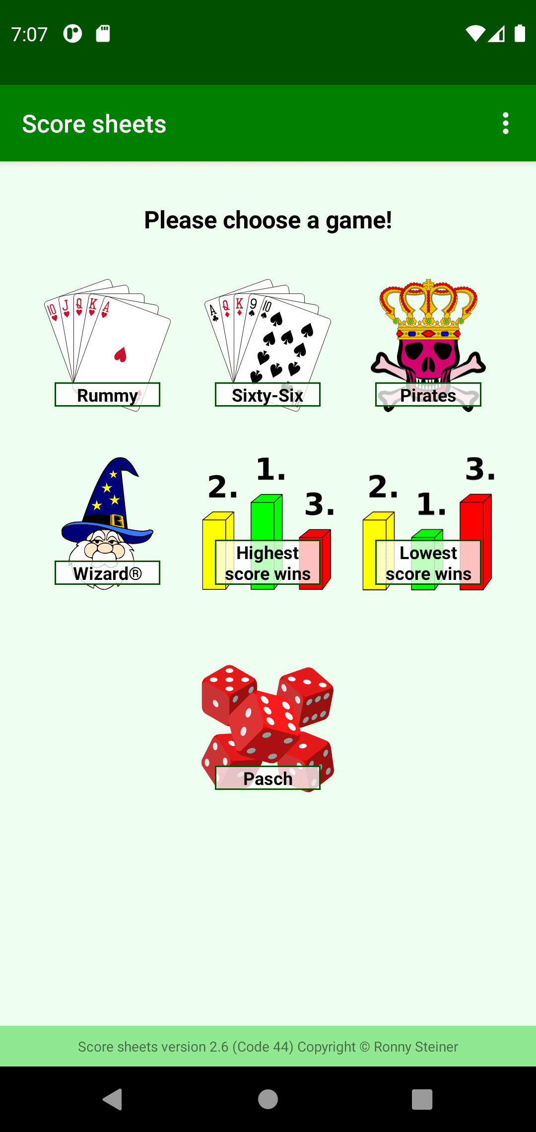 Скриншот 1 — Score sheets