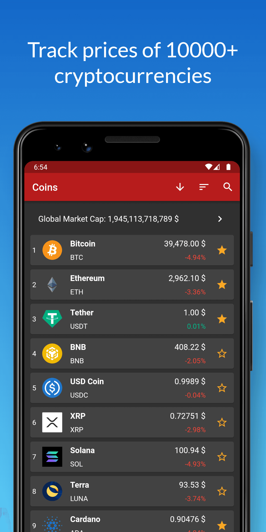 Скриншот 1 — Crypto Prices