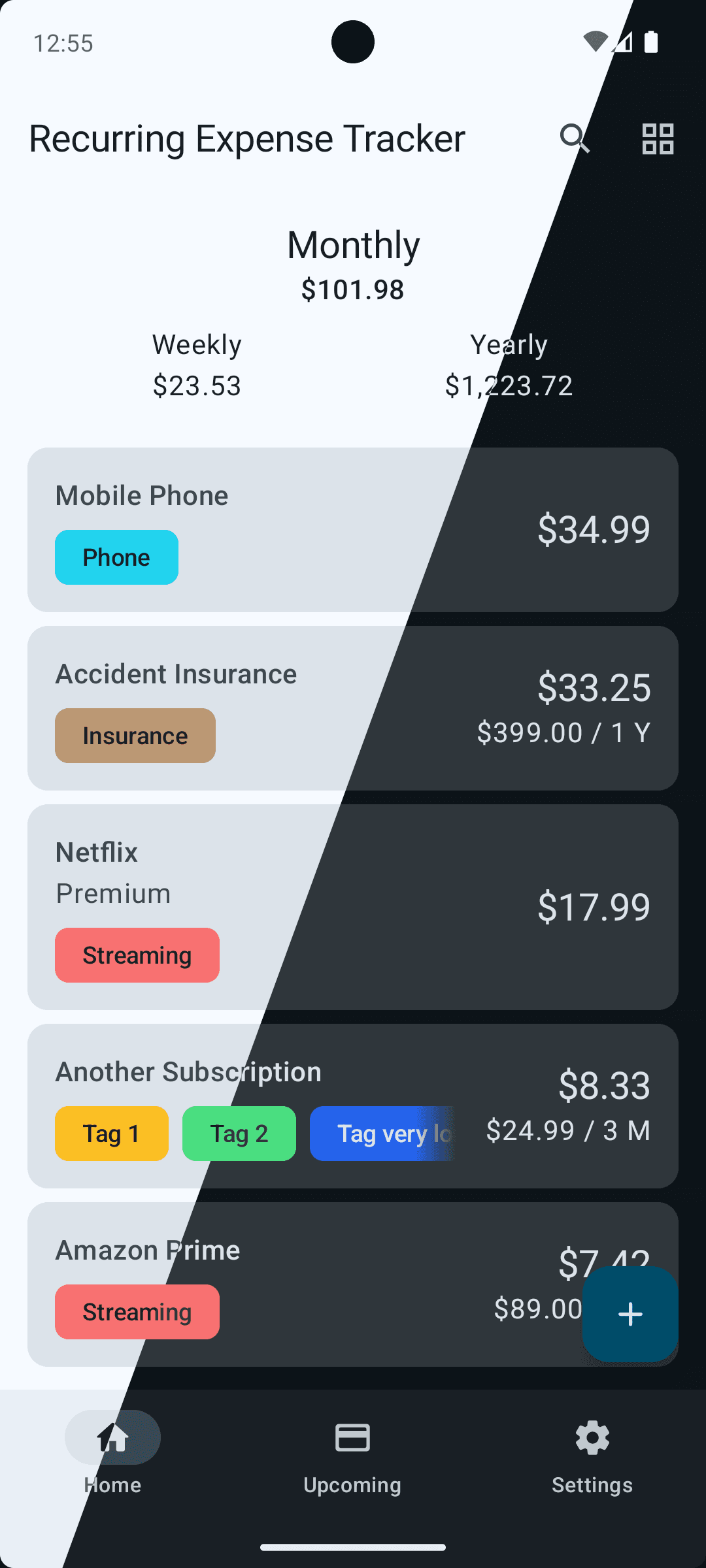 Скриншот 1 — Recurring Expense Tracker