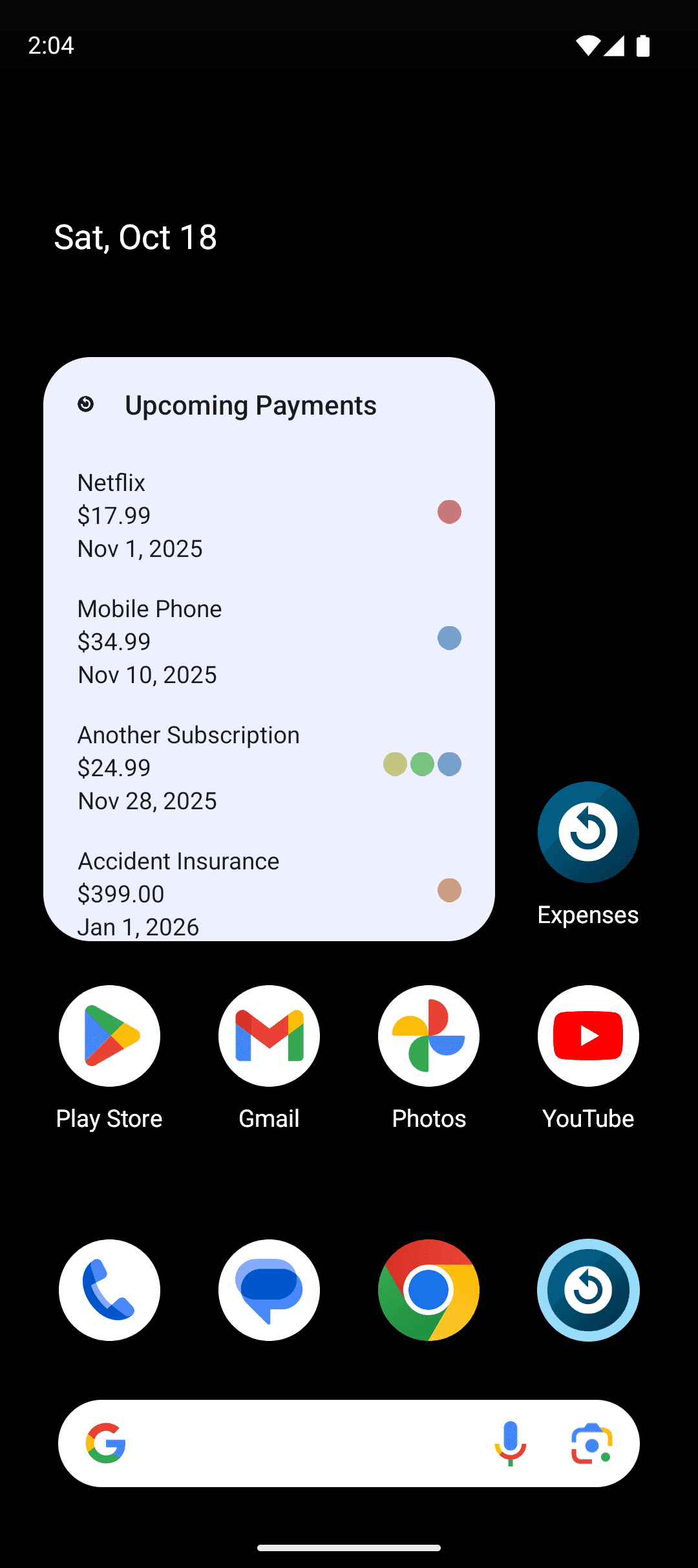 Скриншот 3 — Recurring Expense Tracker