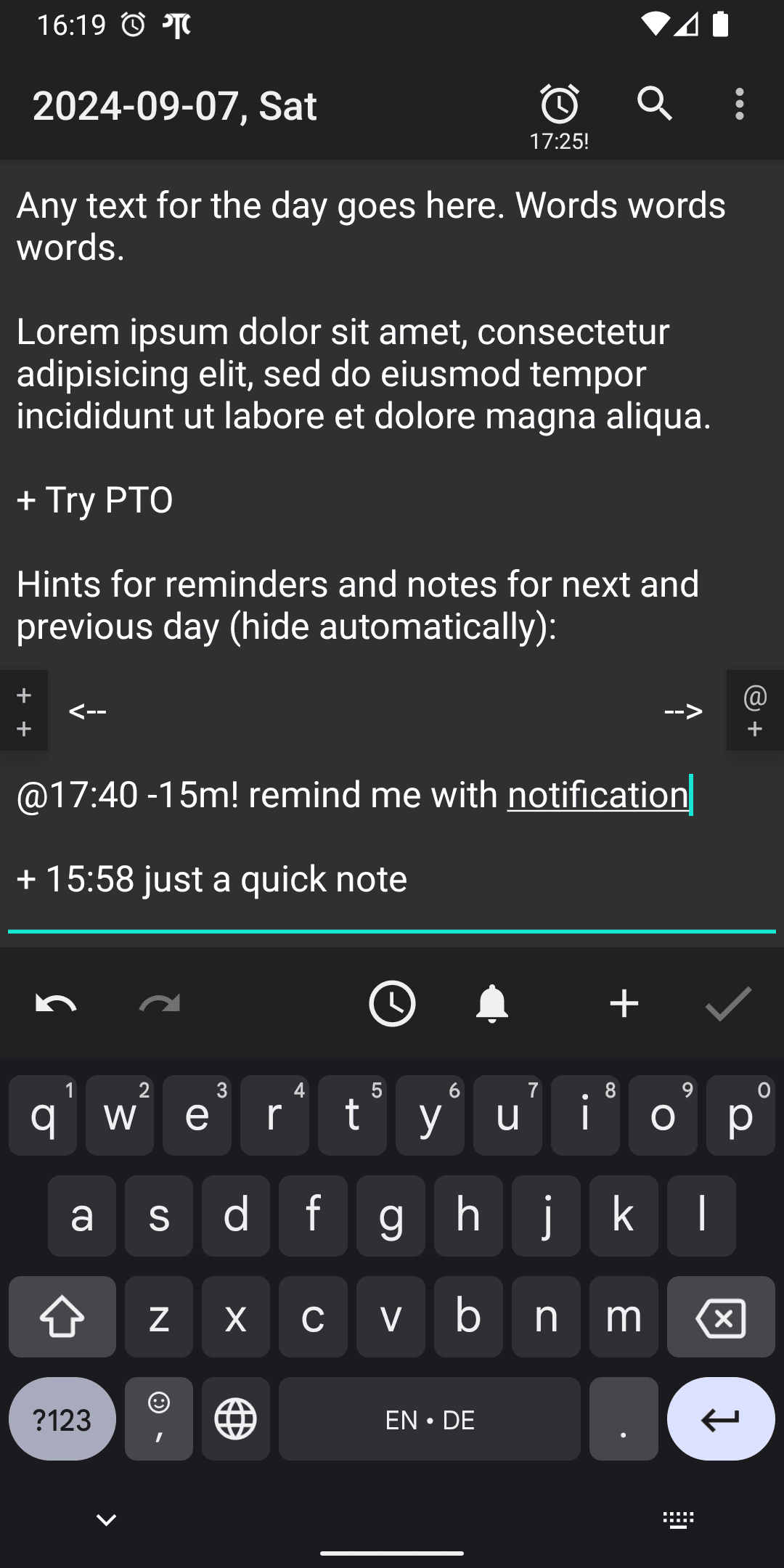 Скриншот 1 — PTO - Plaintext Organizer