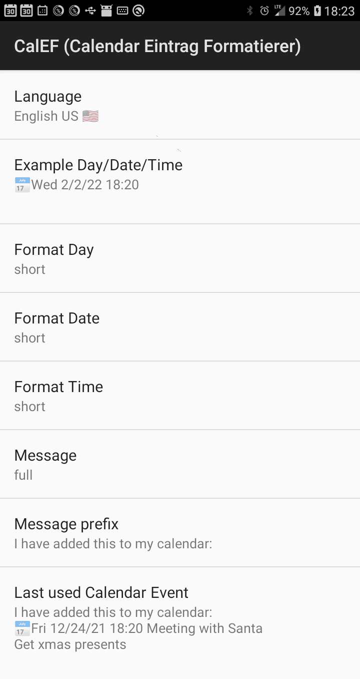 Скриншот 2 — CalEF (Calendar Entry Formatter)