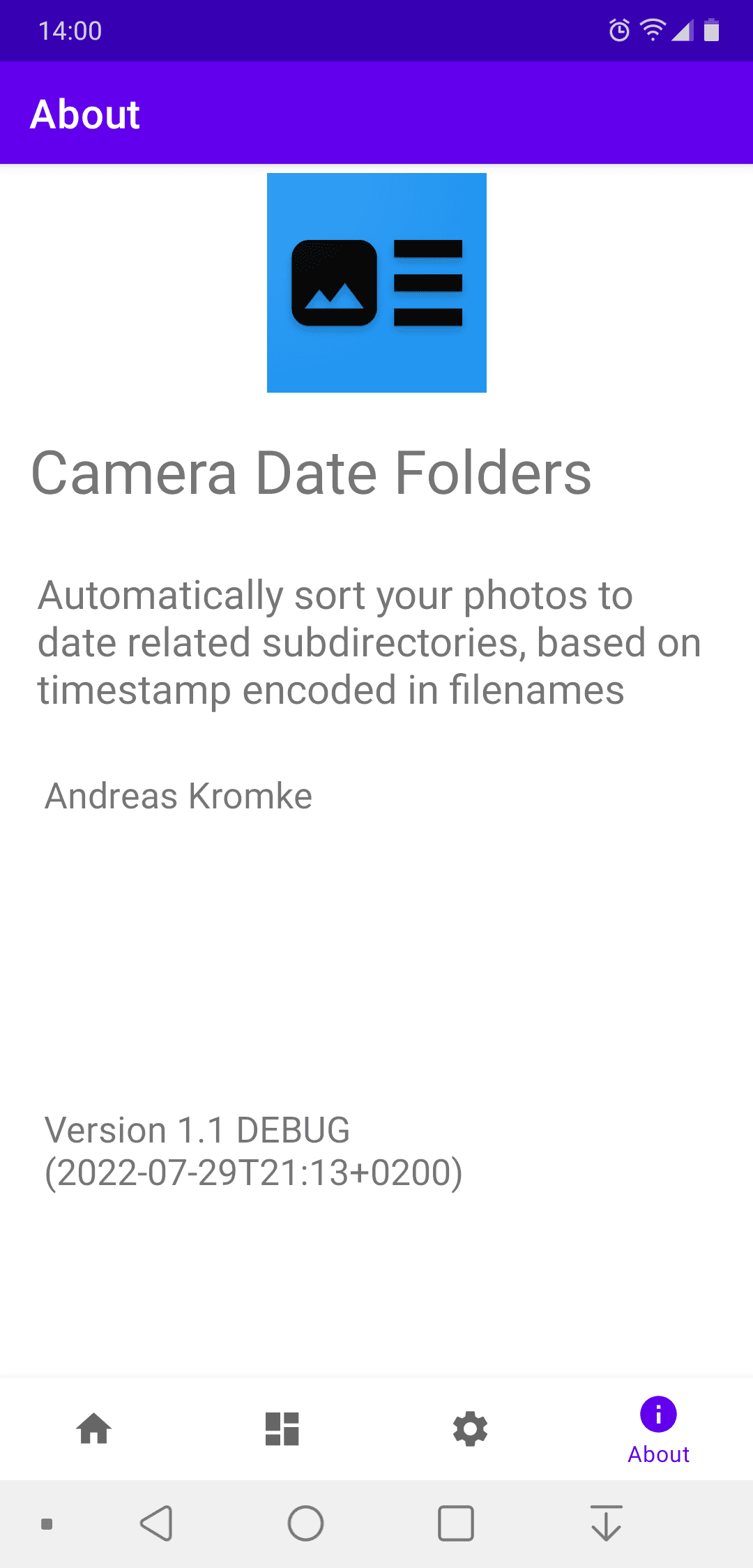 Скриншот 1 — Camera Date Folders
