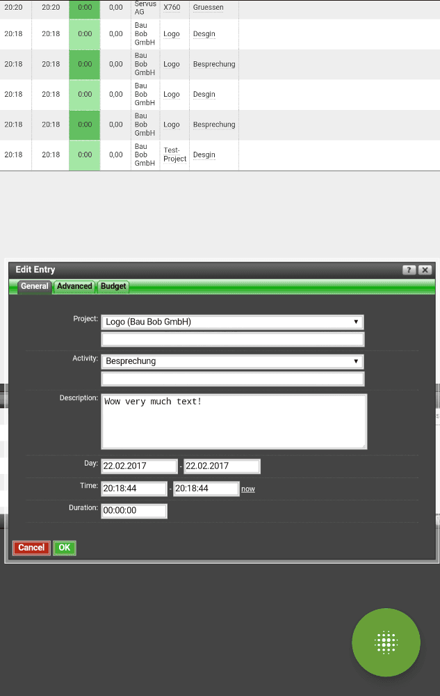 Скриншот 2 — Kimai TimeTracker