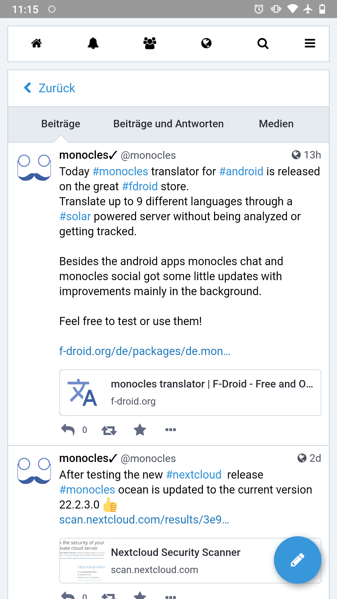 Скриншот 1 — monocles social