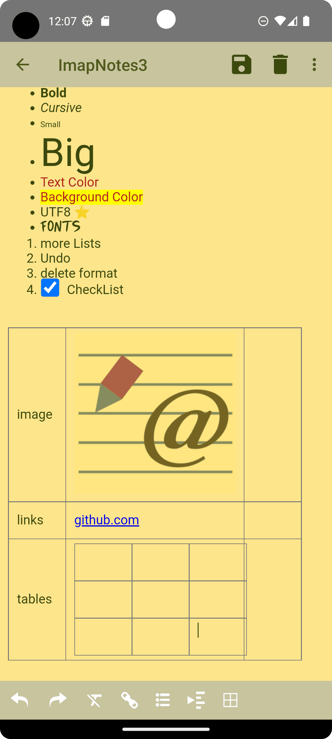 Скриншот 2 — ImapNotes3