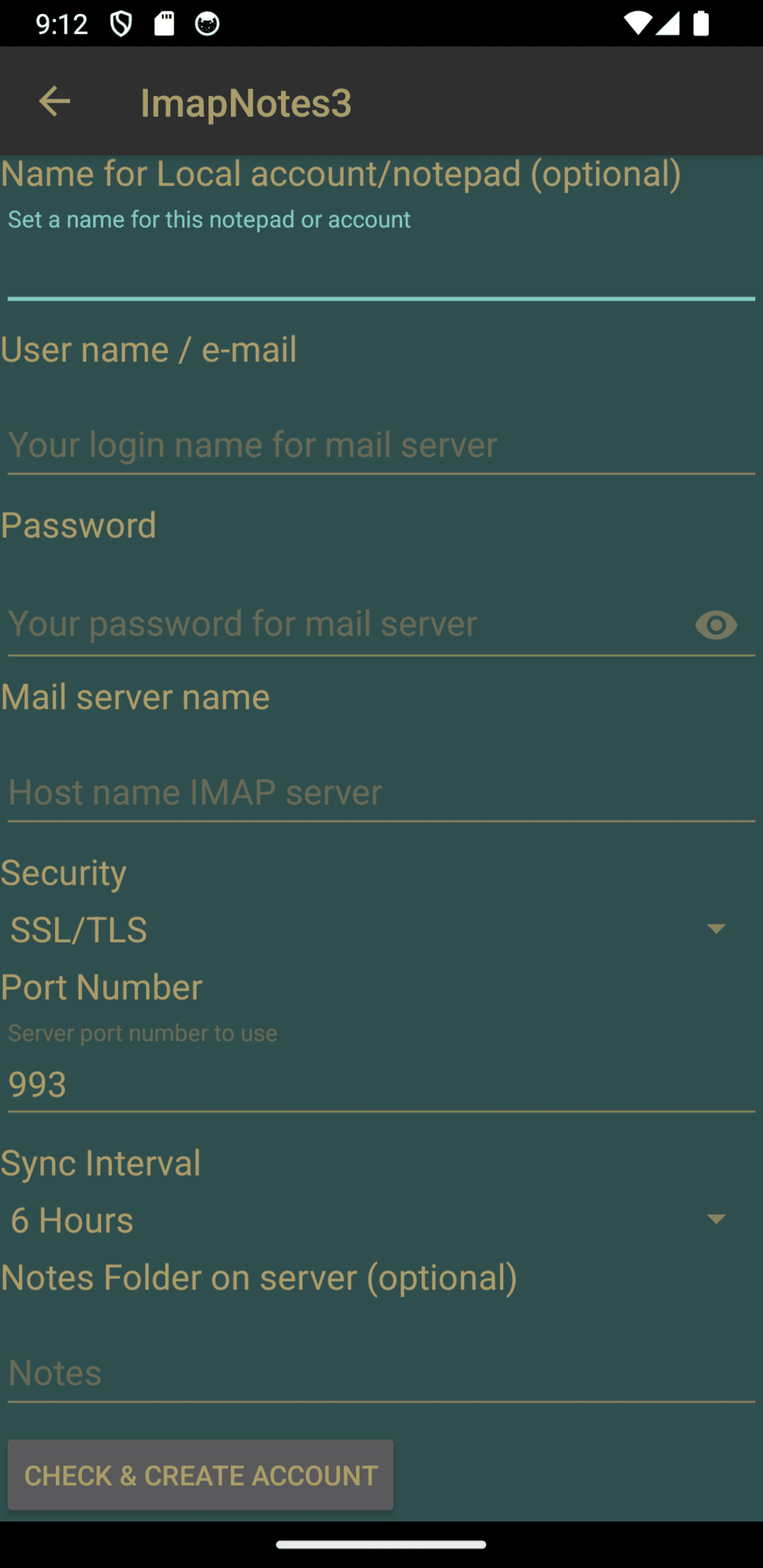 Скриншот 4 — ImapNotes3