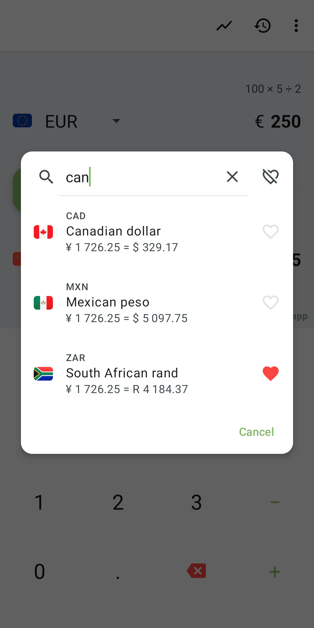 Скриншот 2 — Currencies: Курсы валют