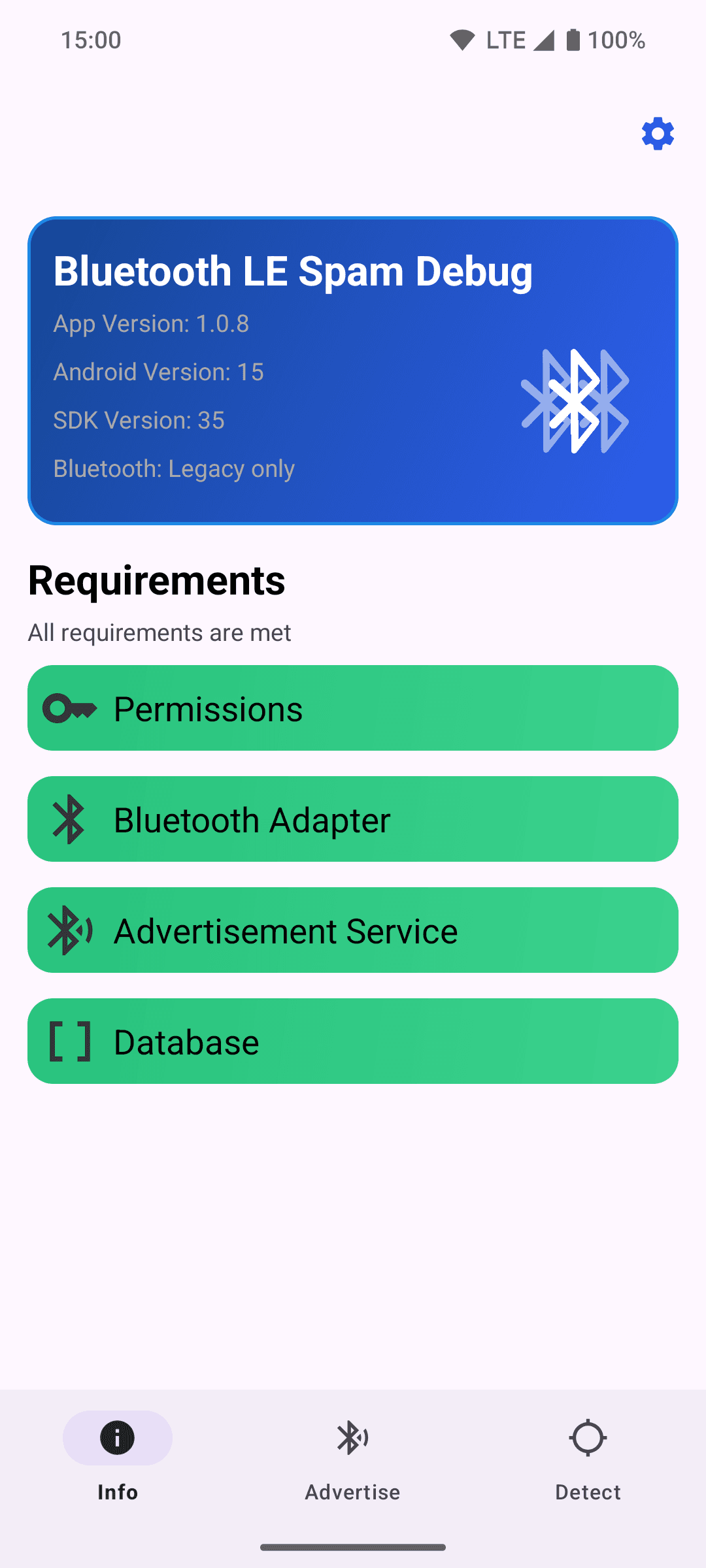 Скриншот 1 — Bluetooth LE Spam