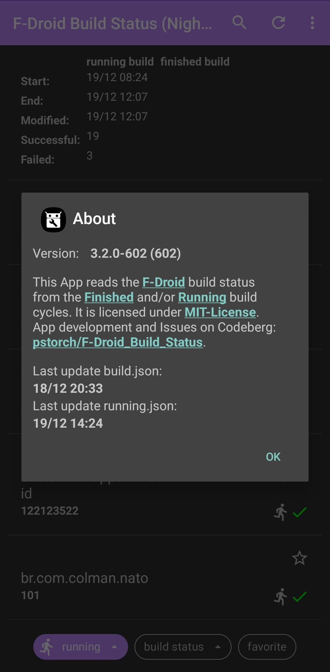 Скриншот 4 — Статус Сборки F-Droid