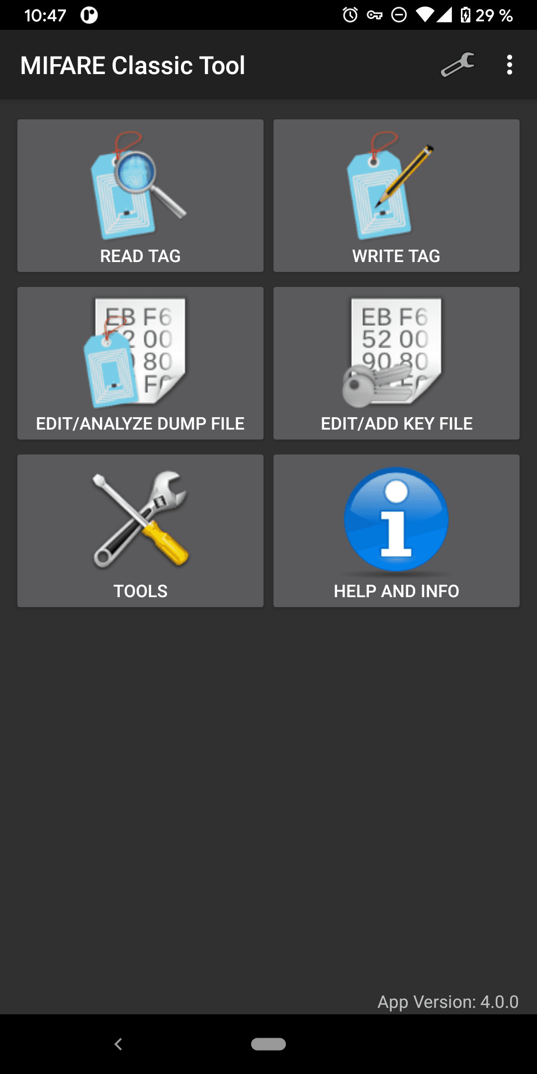 Скриншот 1 — MIFARE Classic Tool