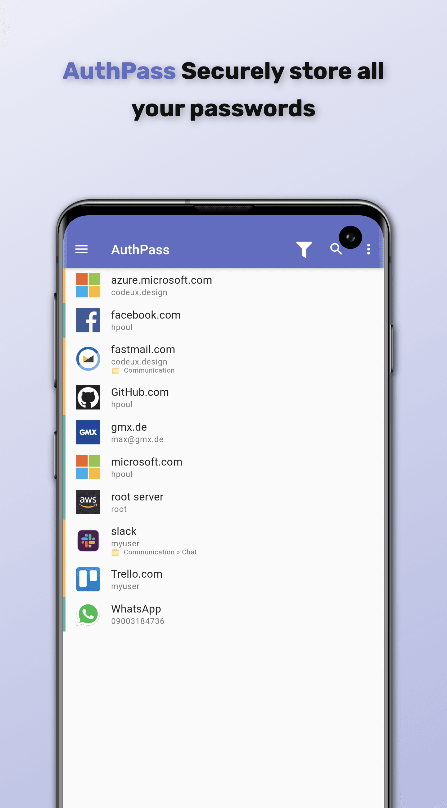 Скриншот 1 — AuthPass - KeePass совместимый менеджер паролей