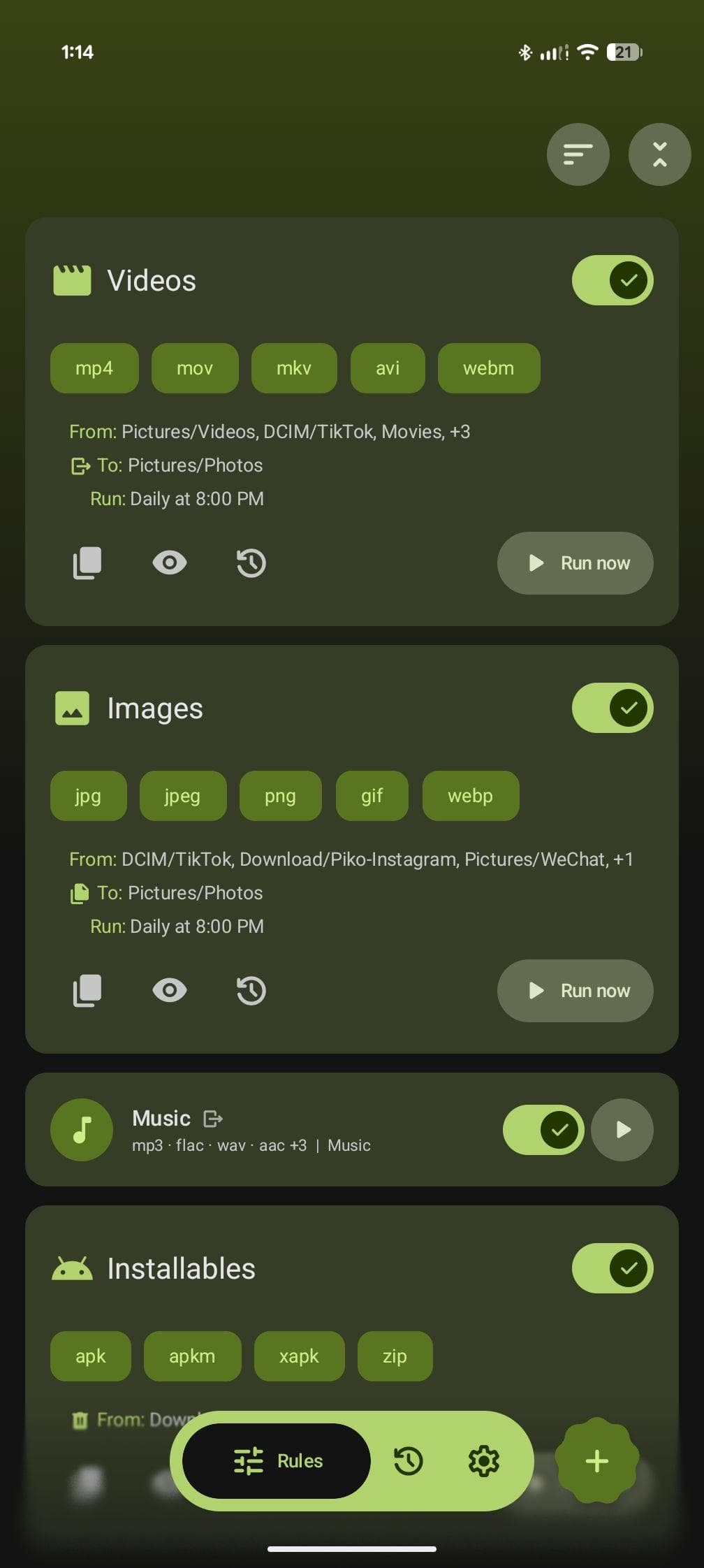 Скриншот 1 — FilePipe: Auto Files Organizer