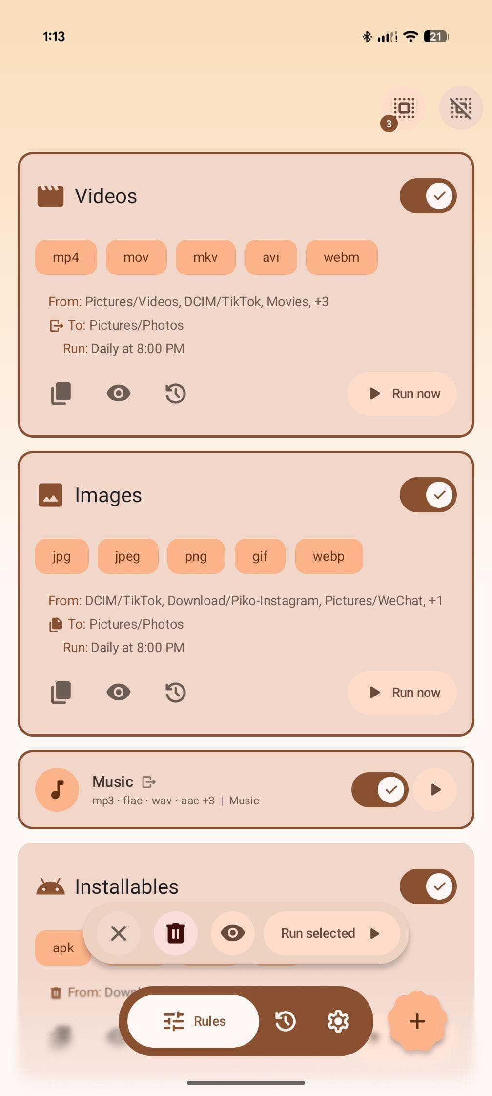Скриншот 2 — FilePipe: Auto Files Organizer