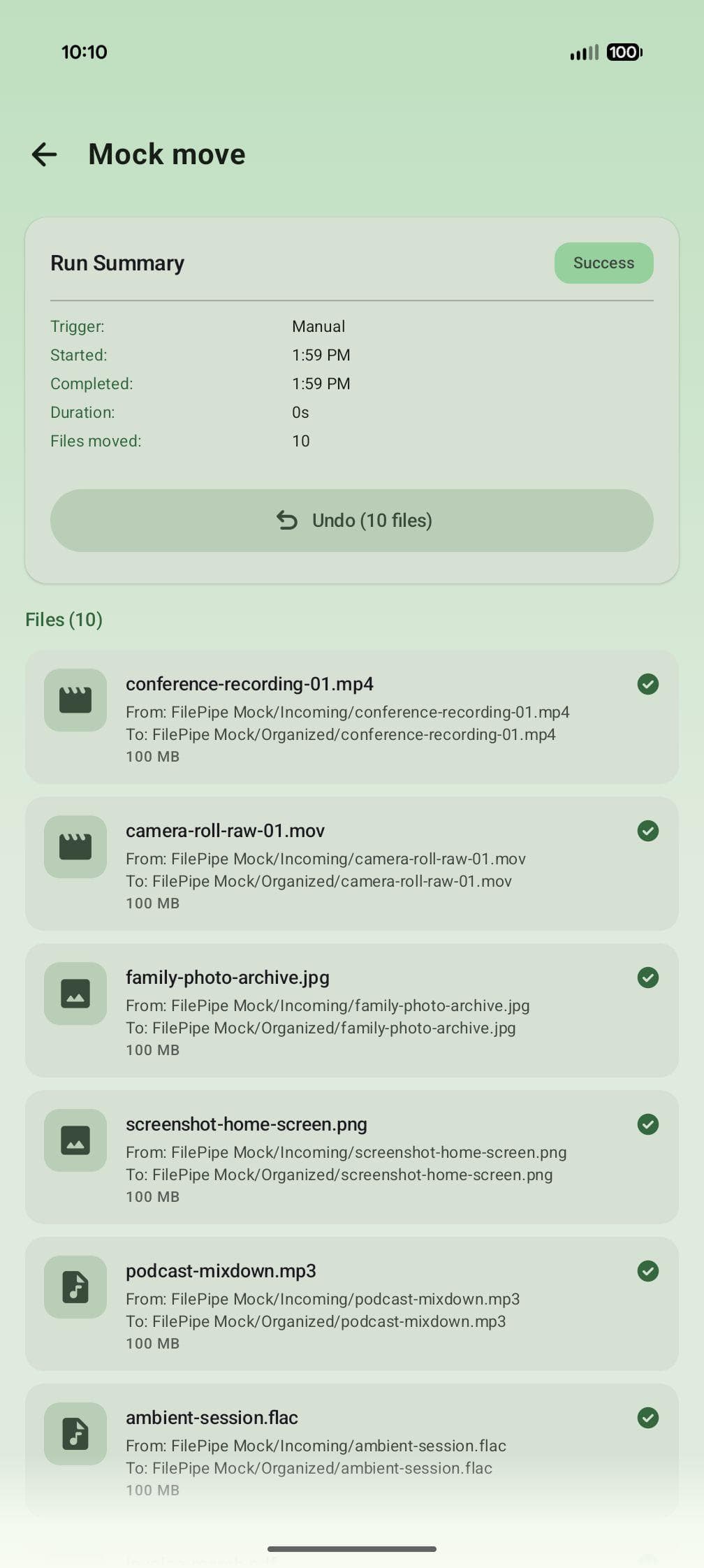 Скриншот 7 — FilePipe: Auto Files Organizer