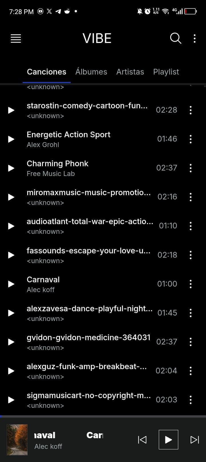 Скриншот 1 — Vibe - Music Player