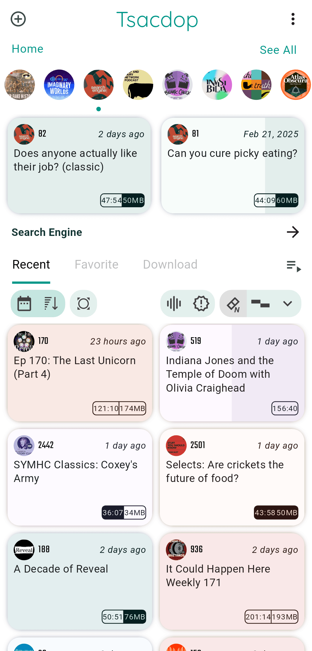 Скриншот 1 — Tsacdop-Fork - Podcast Player