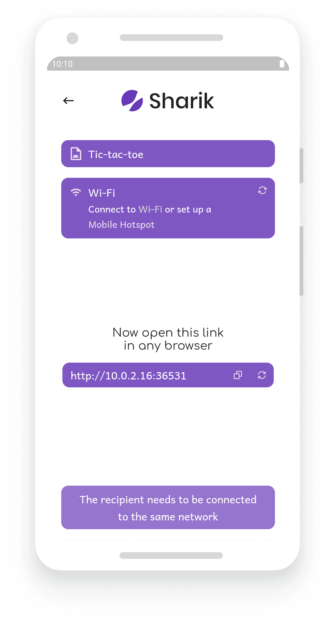 Скриншот 2 — Sharik - передача файлов через Wi-Fi