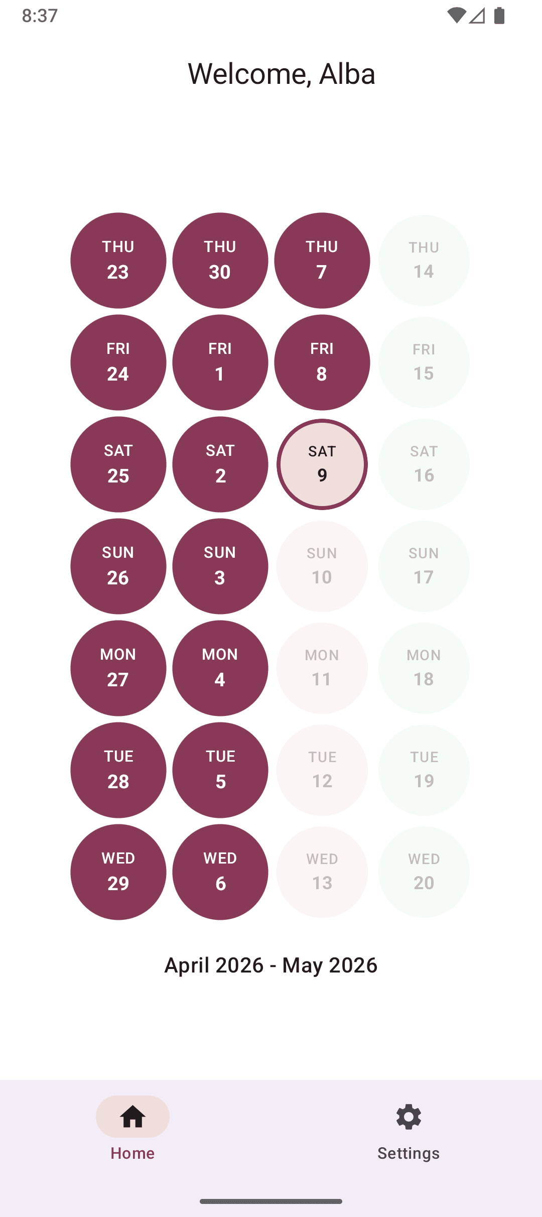 Скриншот 1 — OpenPillReminder: Birth Control Pill Tracker