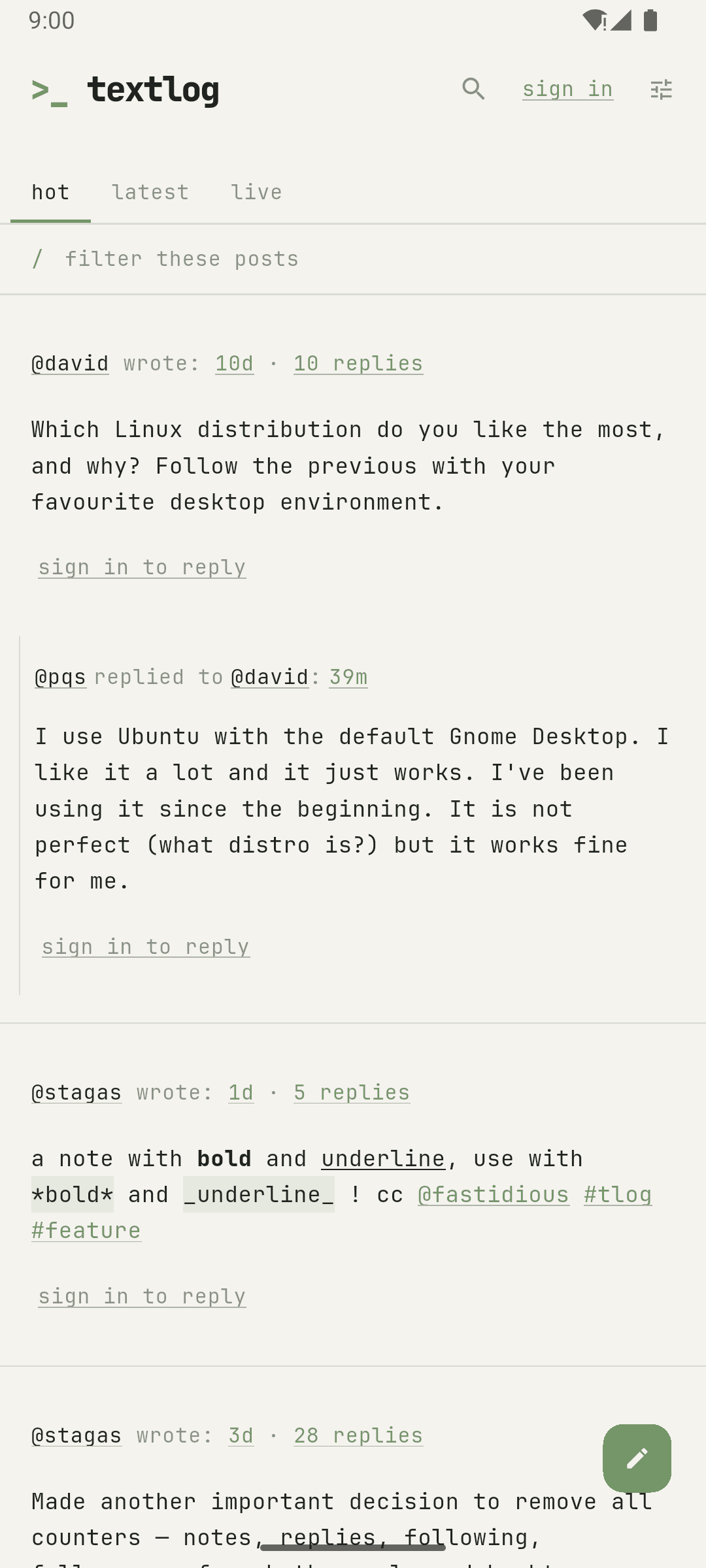 Скриншот 1 — textlog