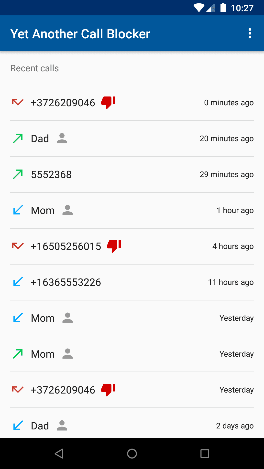Скриншот 1 — Yet Another Call Blocker