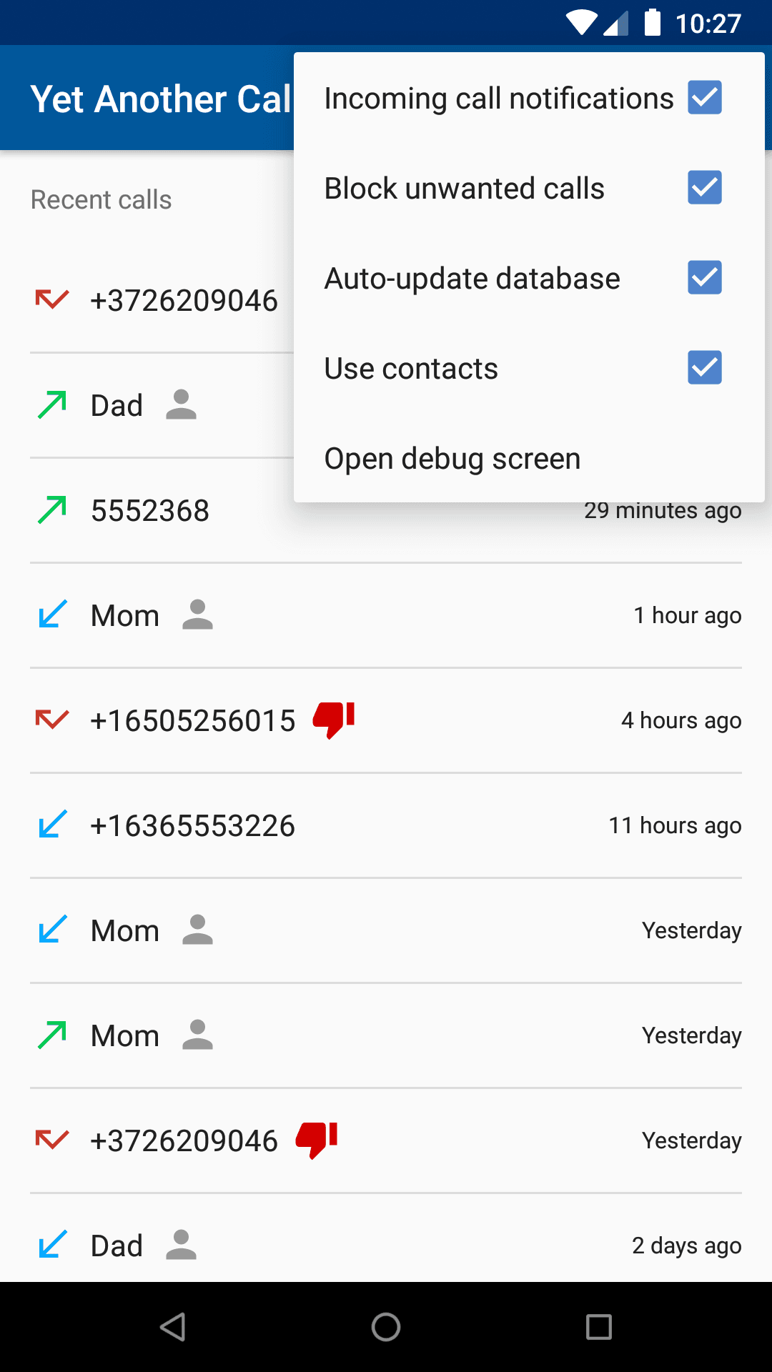 Скриншот 5 — Yet Another Call Blocker