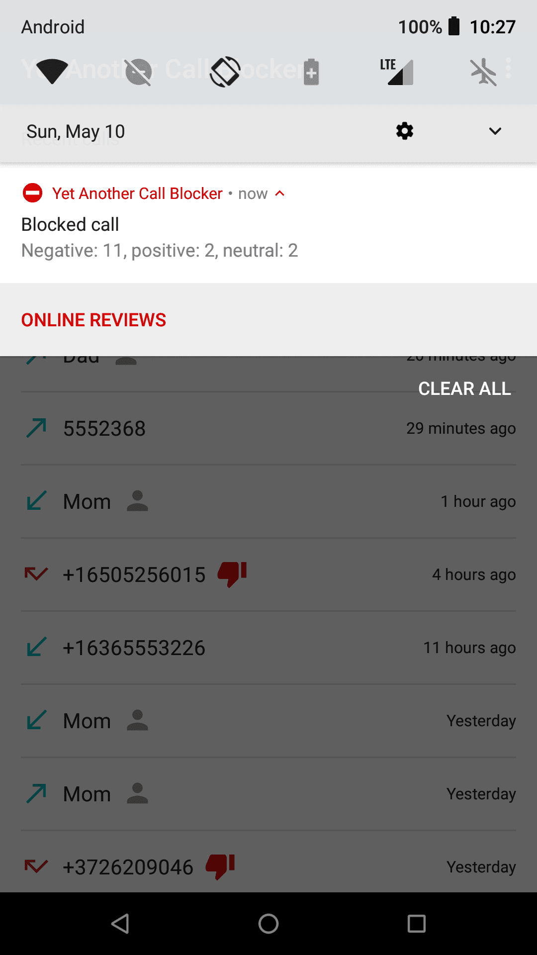 Скриншот 6 — Yet Another Call Blocker