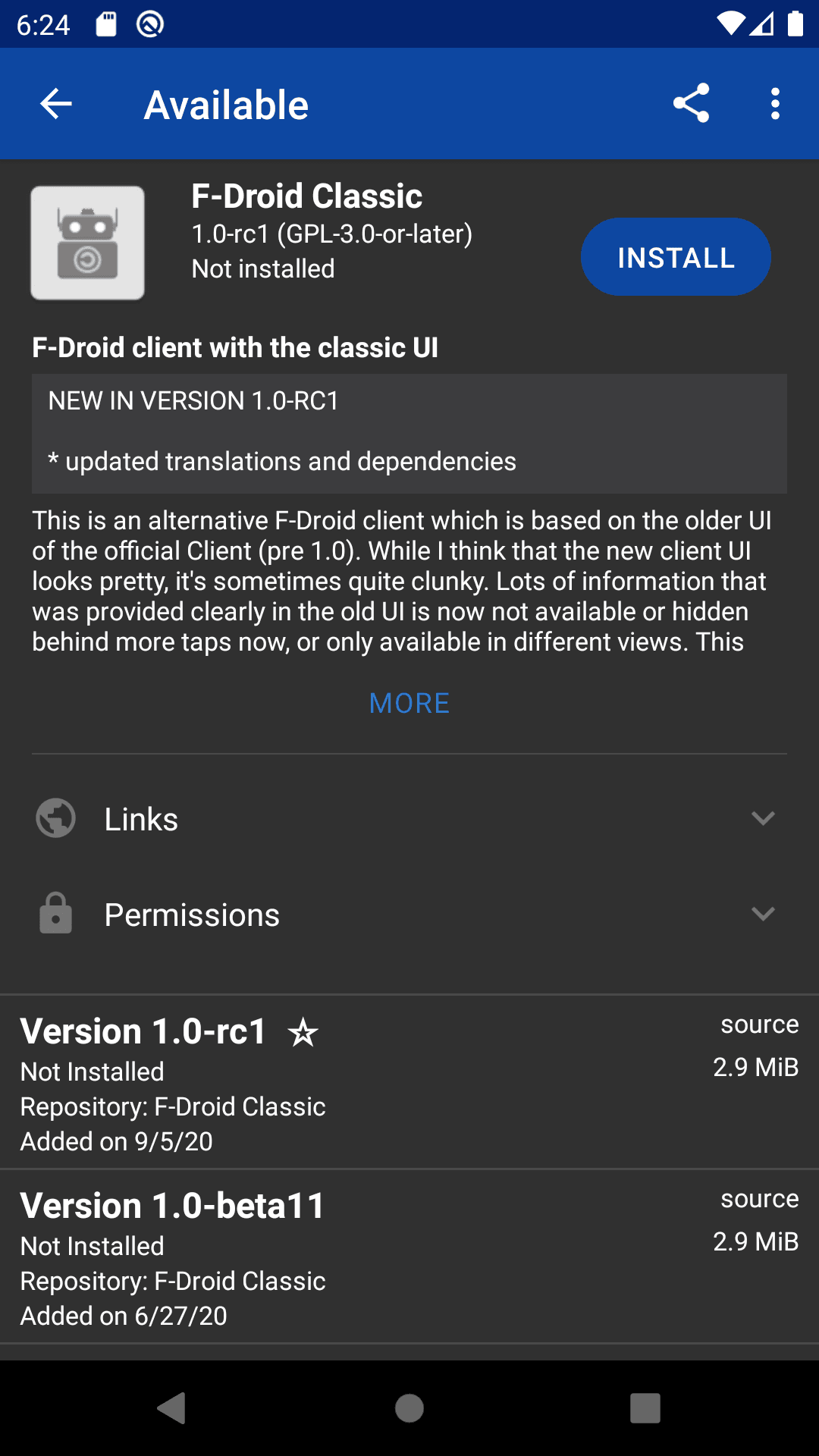 Скриншот 2 — F-Droid Classic