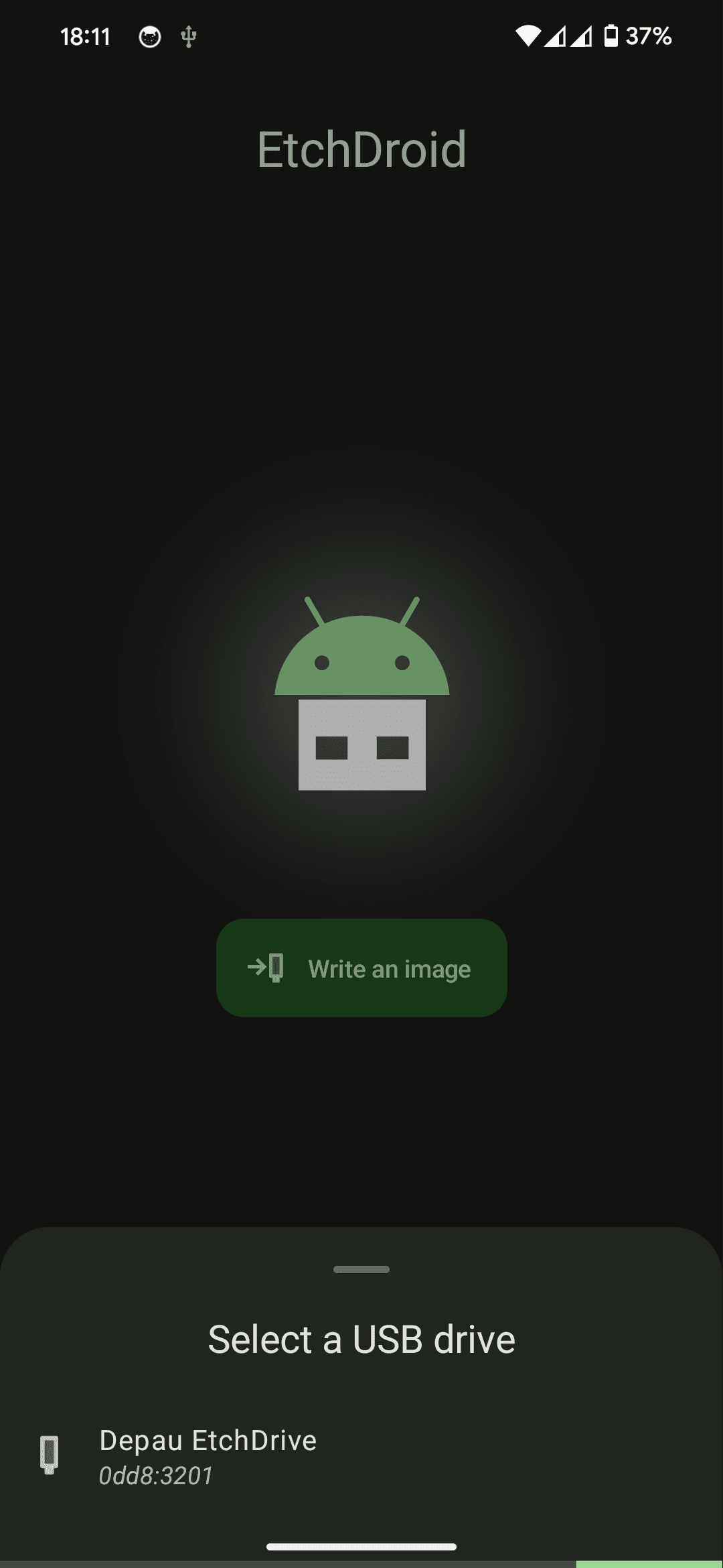 Скриншот 2 — EtchDroid - запись ISO-образа