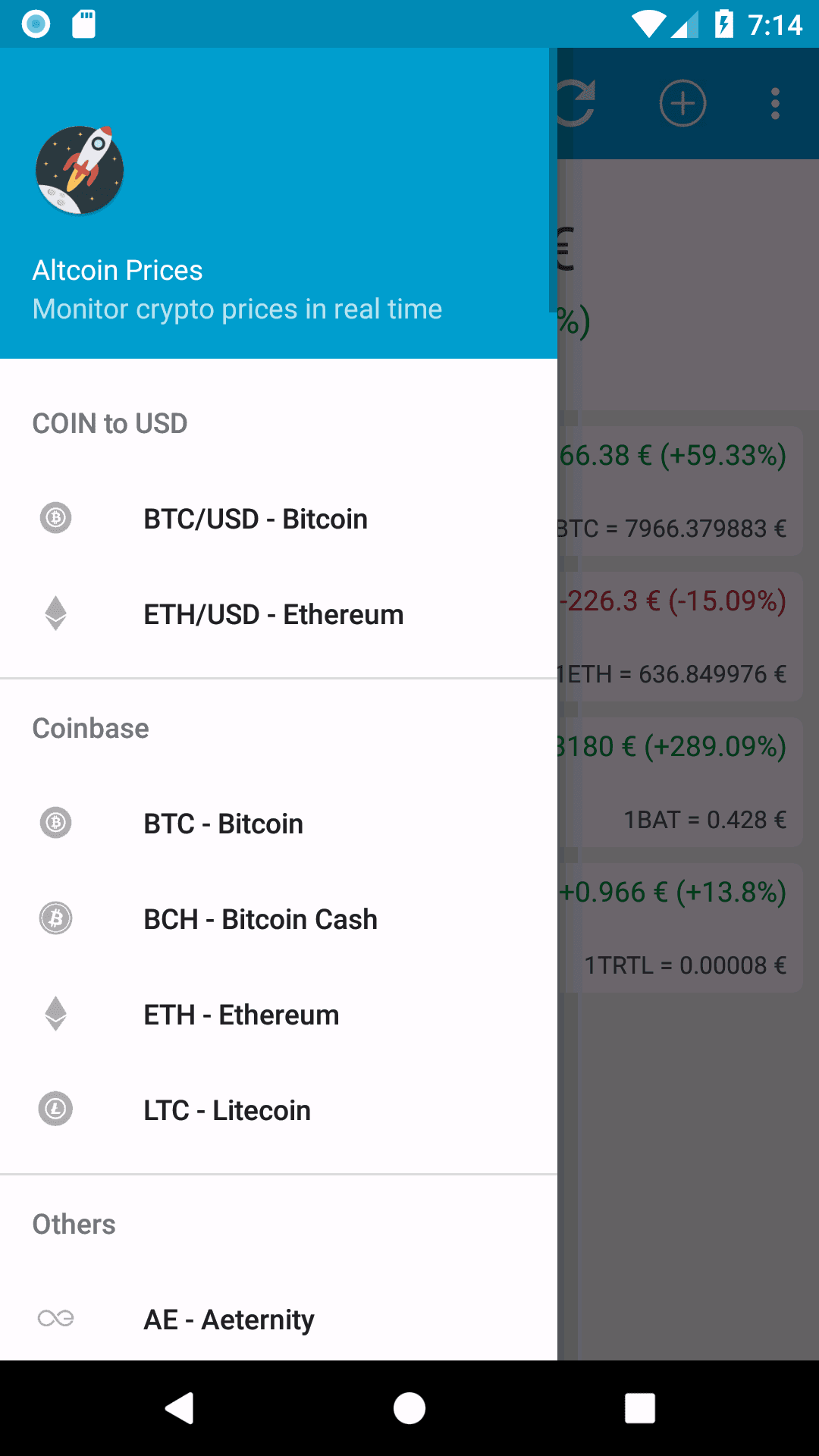 Скриншот 2 — Altcoin Prices