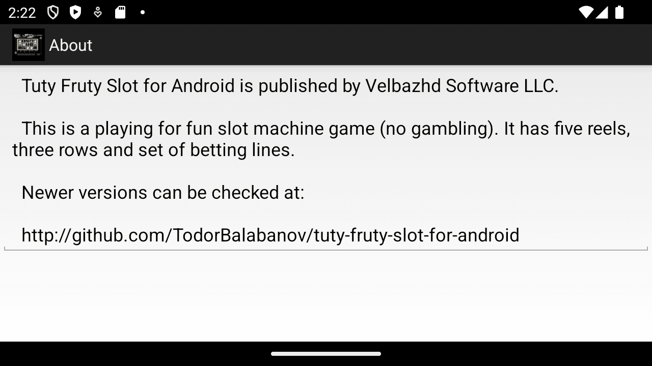 Скриншот 2 — Tuty Fruty Slot for Android