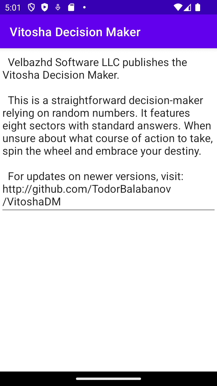 Скриншот 2 — Vitosha Decision Maker