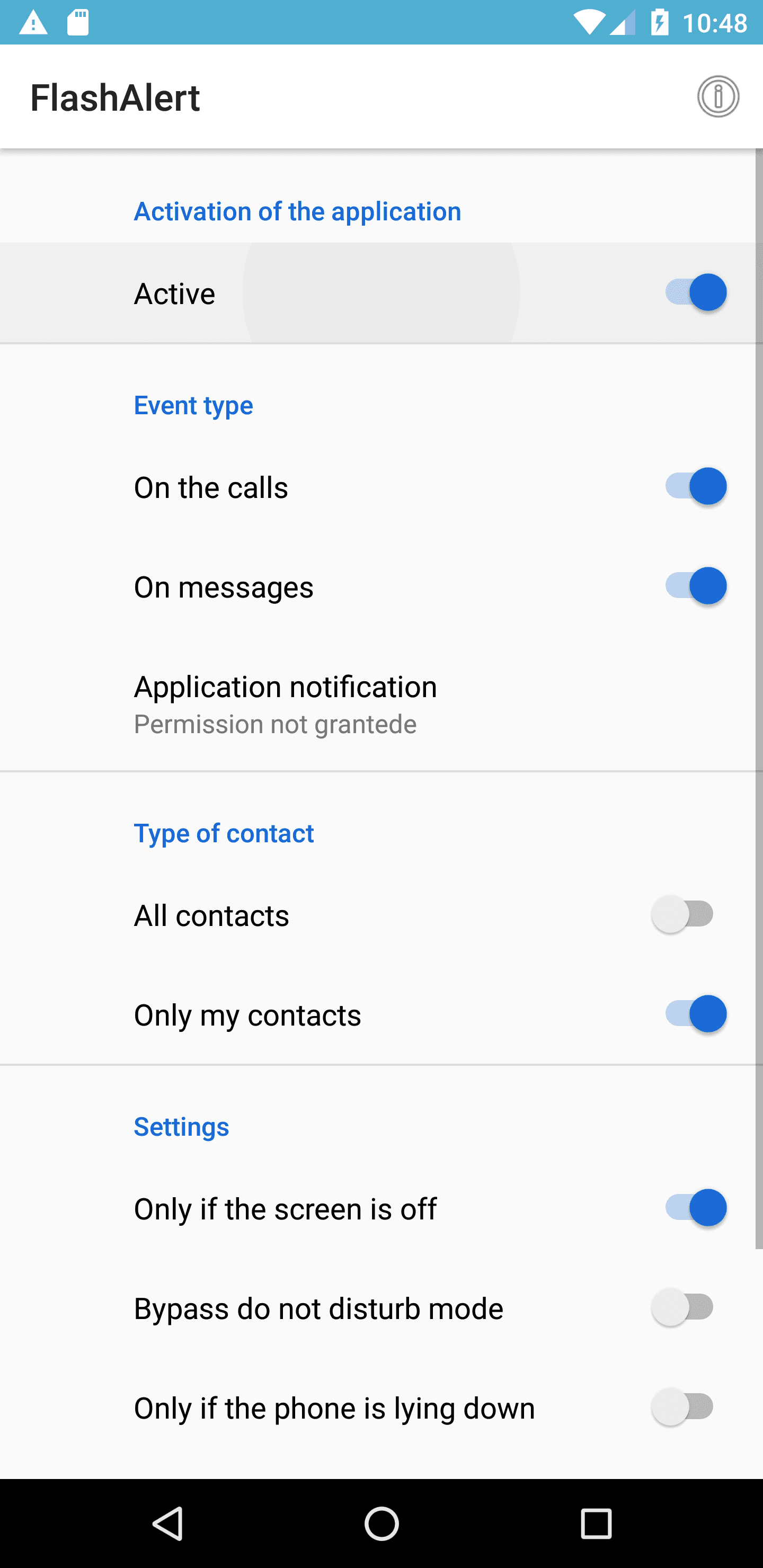 Скриншот 8 — Flash Alert (Calls & SMS)