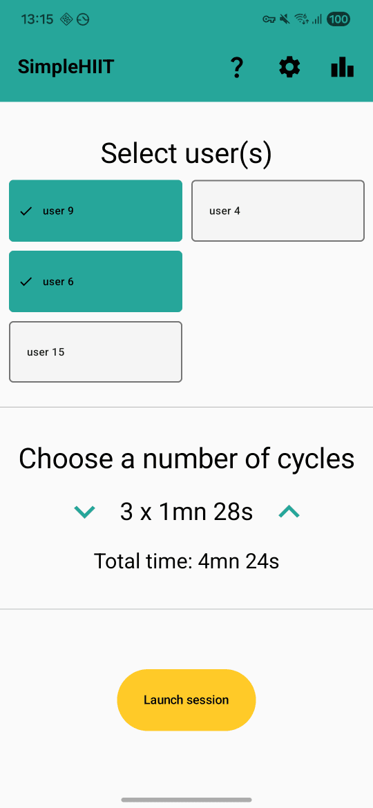 Скриншот 1 — SimpleHIIT