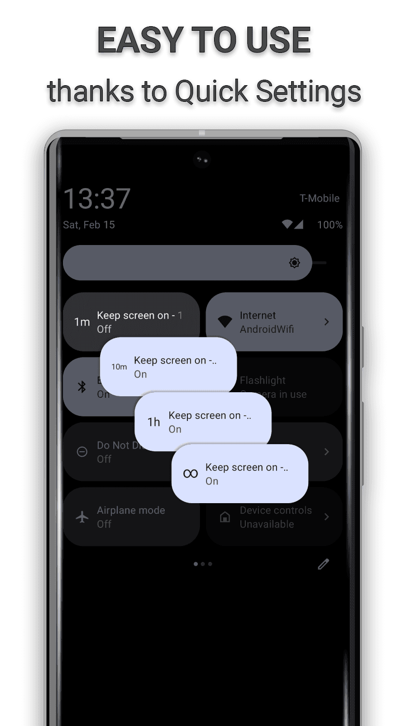 Скриншот 1 — KeepOn - Keep your screen on smartly!