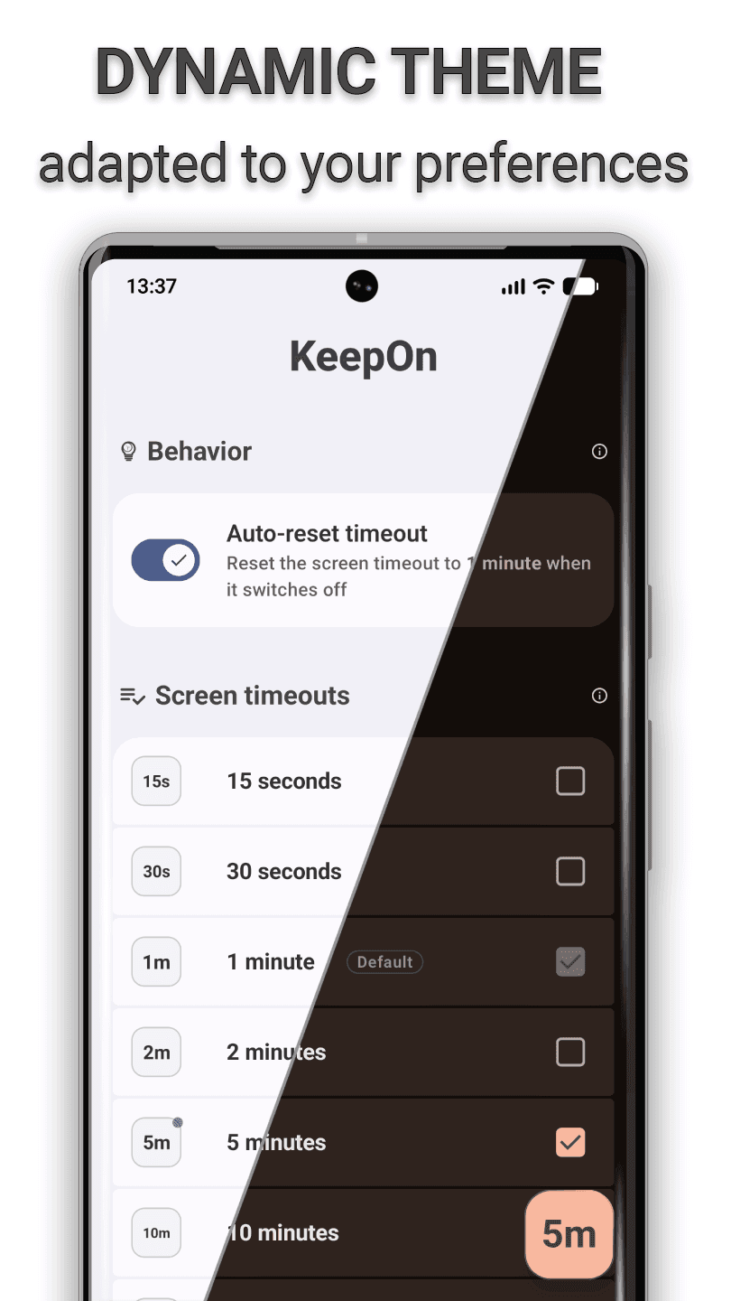 Скриншот 2 — KeepOn - Keep your screen on smartly!