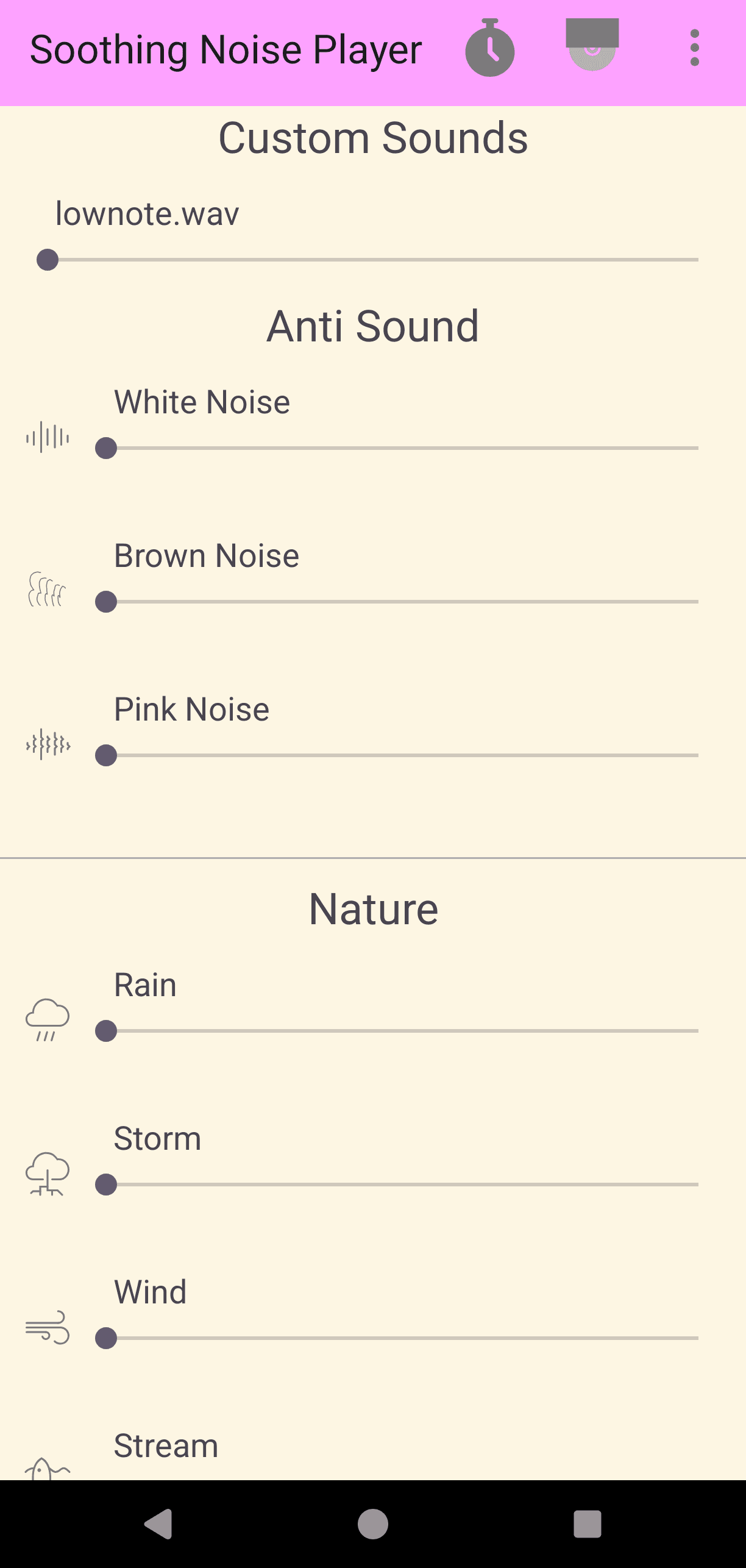 Скриншот 1 — Soothing Noise Player