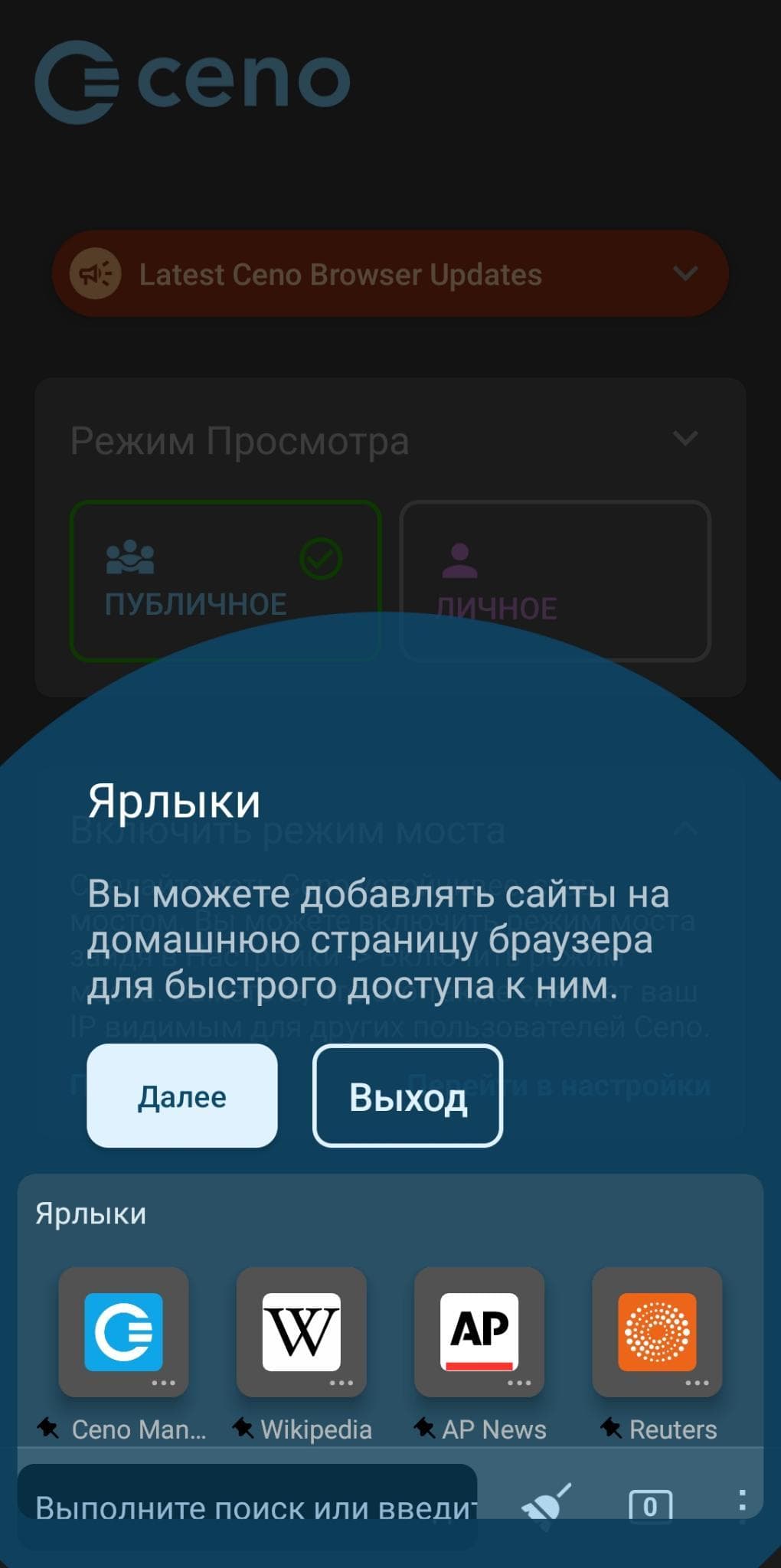 Скриншот 5 — Ceno Browser