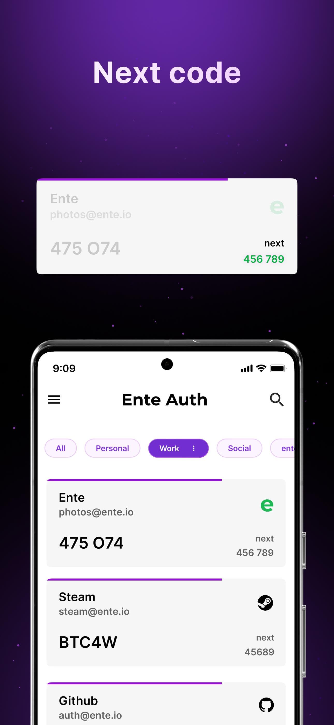Скриншот 2 — Ente Auth - 2FA Authenticator