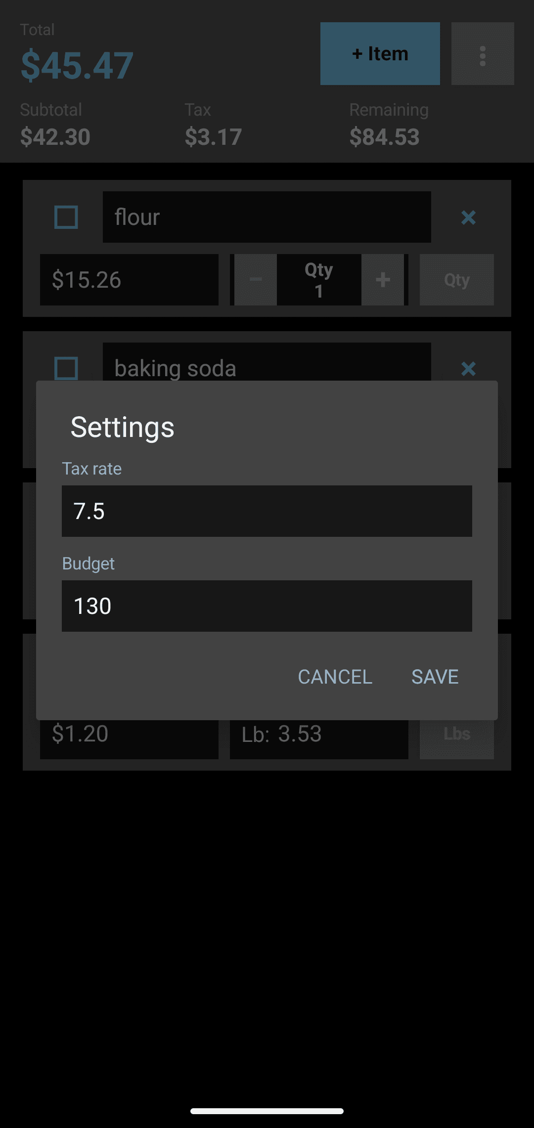 Скриншот 4 — Shopping List Calculator