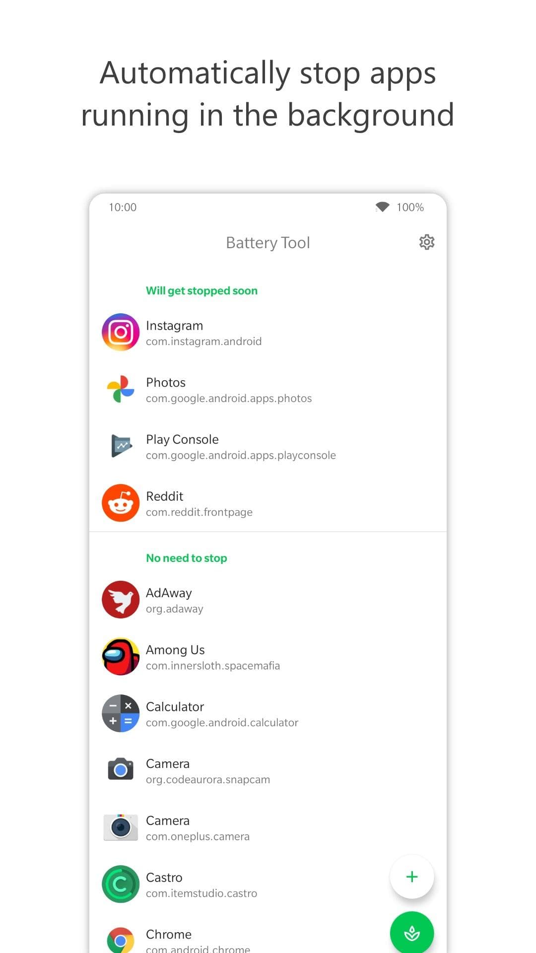 Скриншот 1 — Battery Tool | Hibernate Unused Apps
