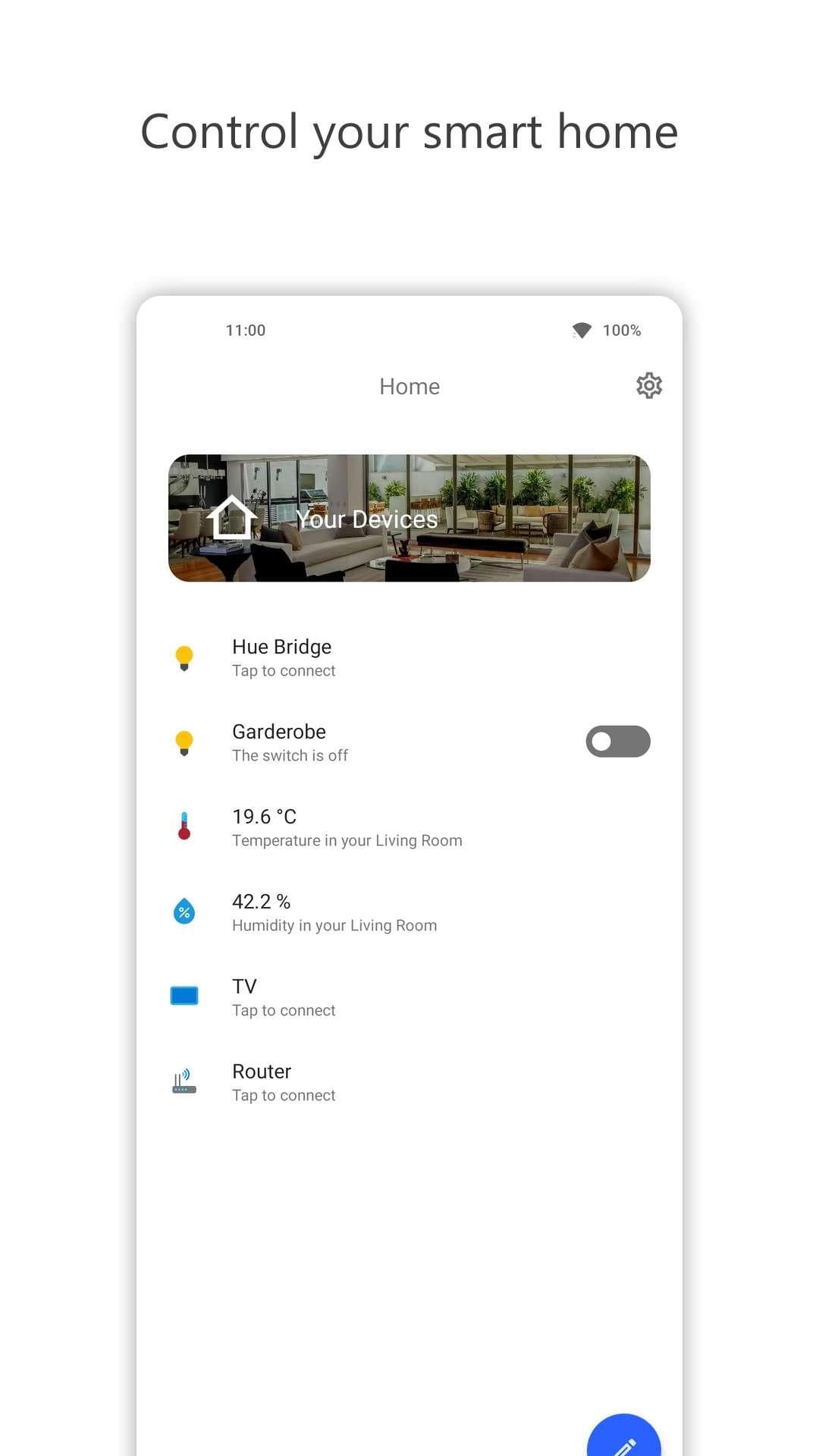 Скриншот 1 — Home App | For Philips Hue, Arduino & more