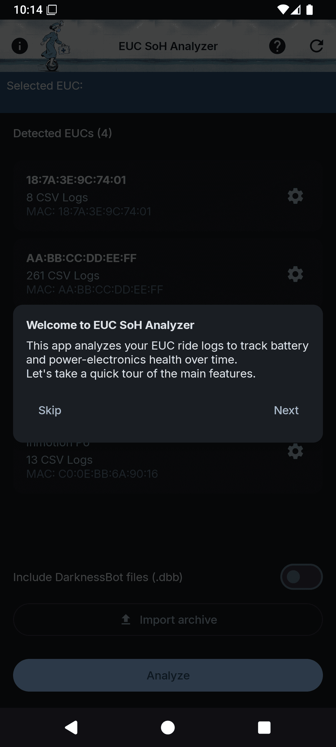 Скриншот 6 — EUC State Of Health Analyzer