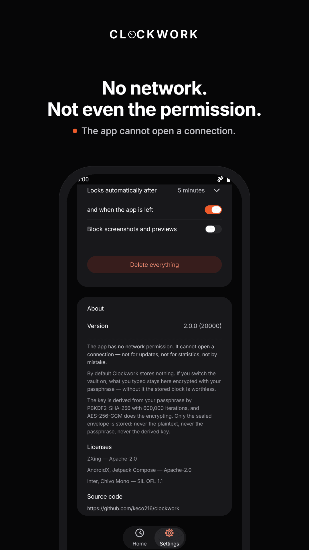 Скриншот 2 — Clockwork: 2FA Authenticator