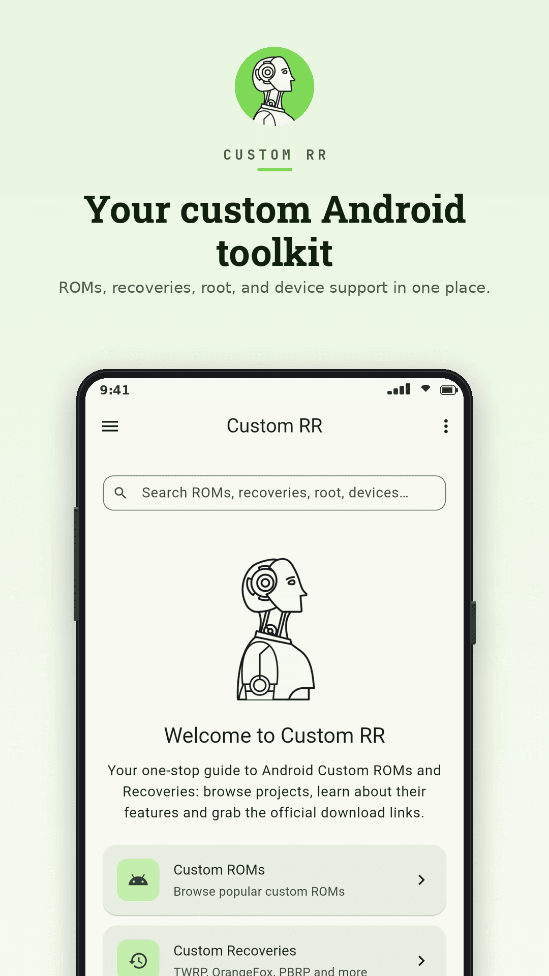 Скриншот 1 — Custom RR: ROMs & Recovery