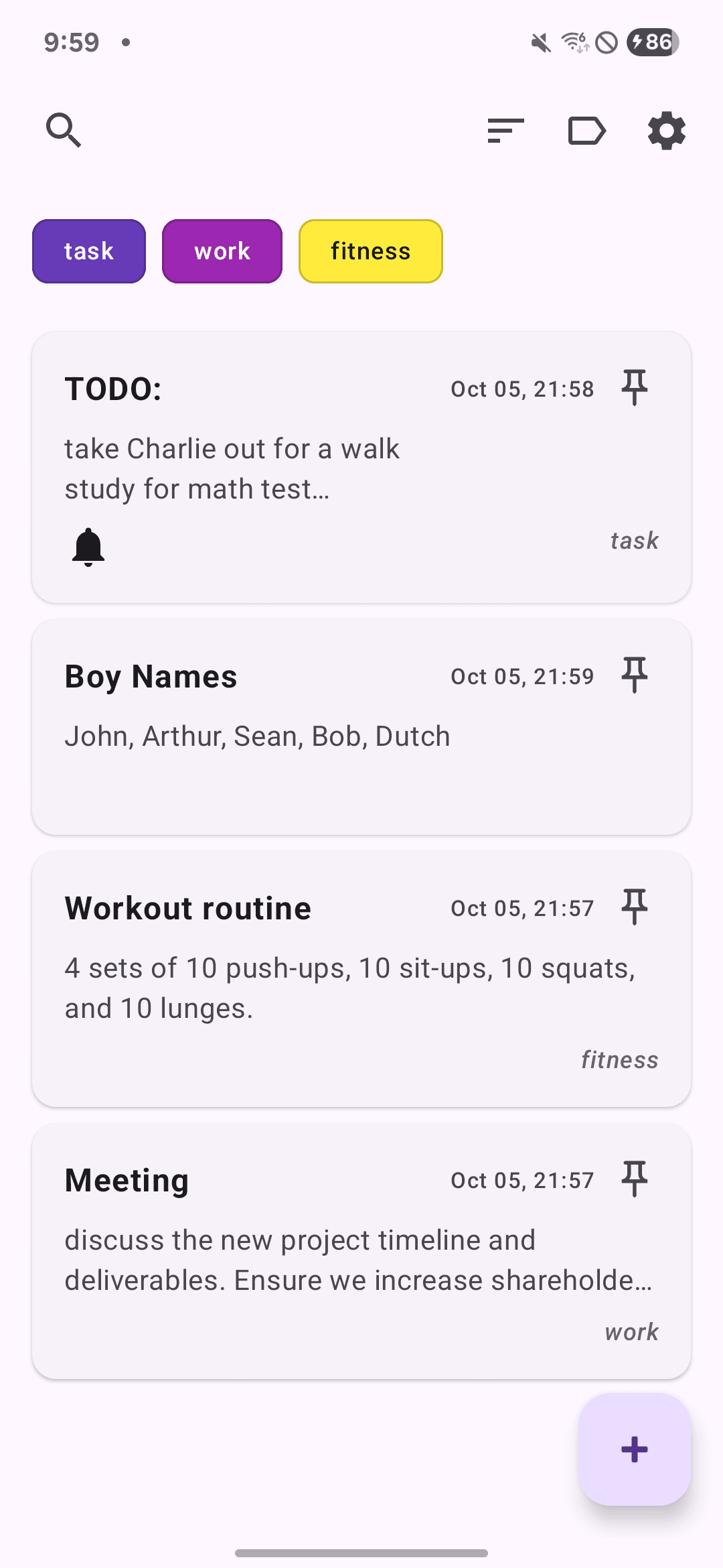 Скриншот 1 — QuickNotes