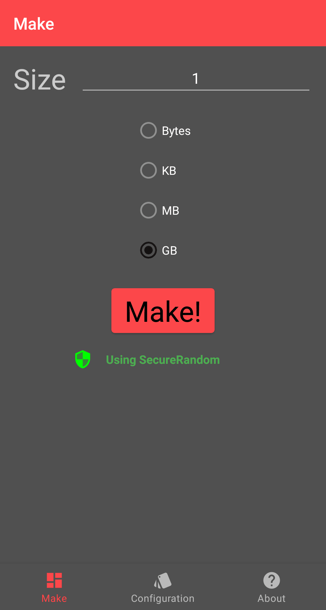 Скриншот 1 — RandomFileMaker