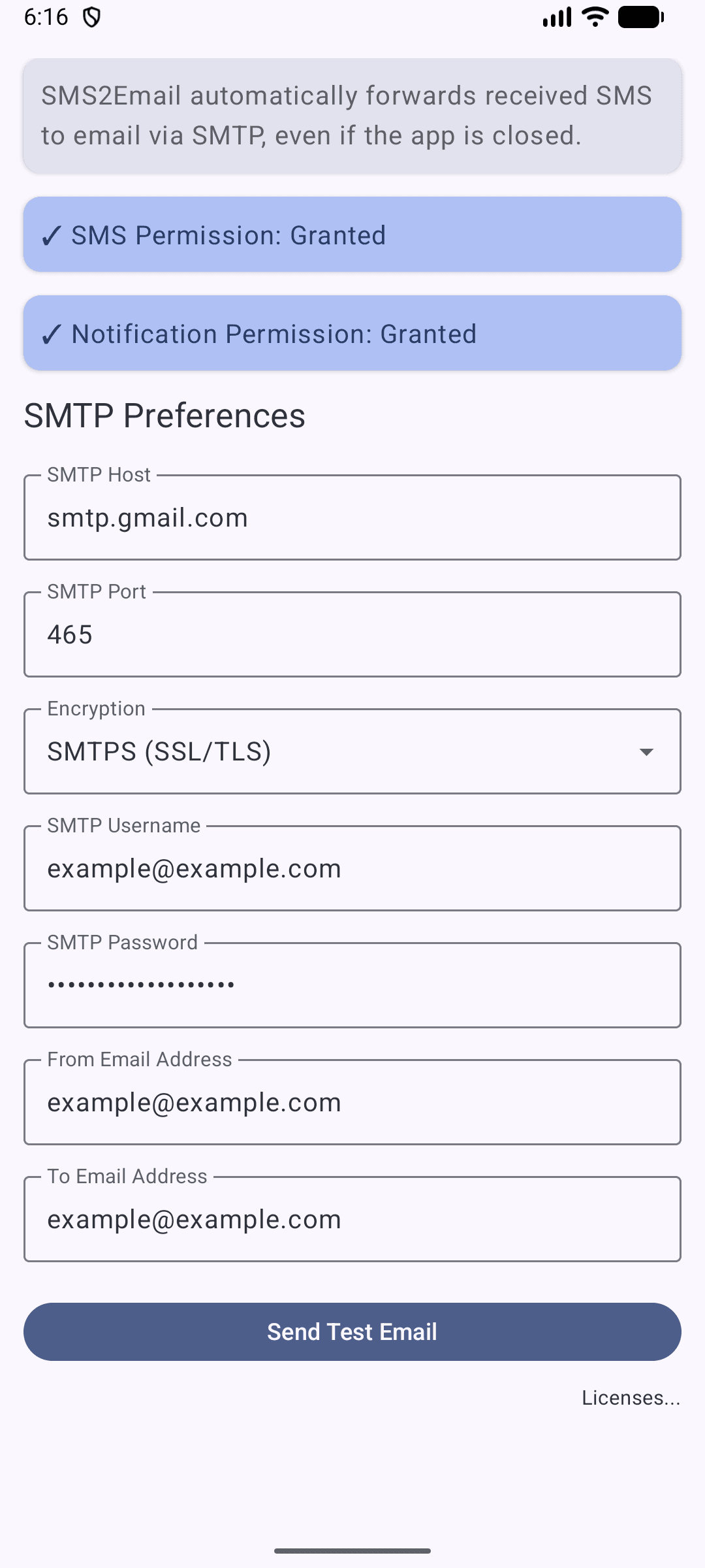 Скриншот 2 — SMS2Email