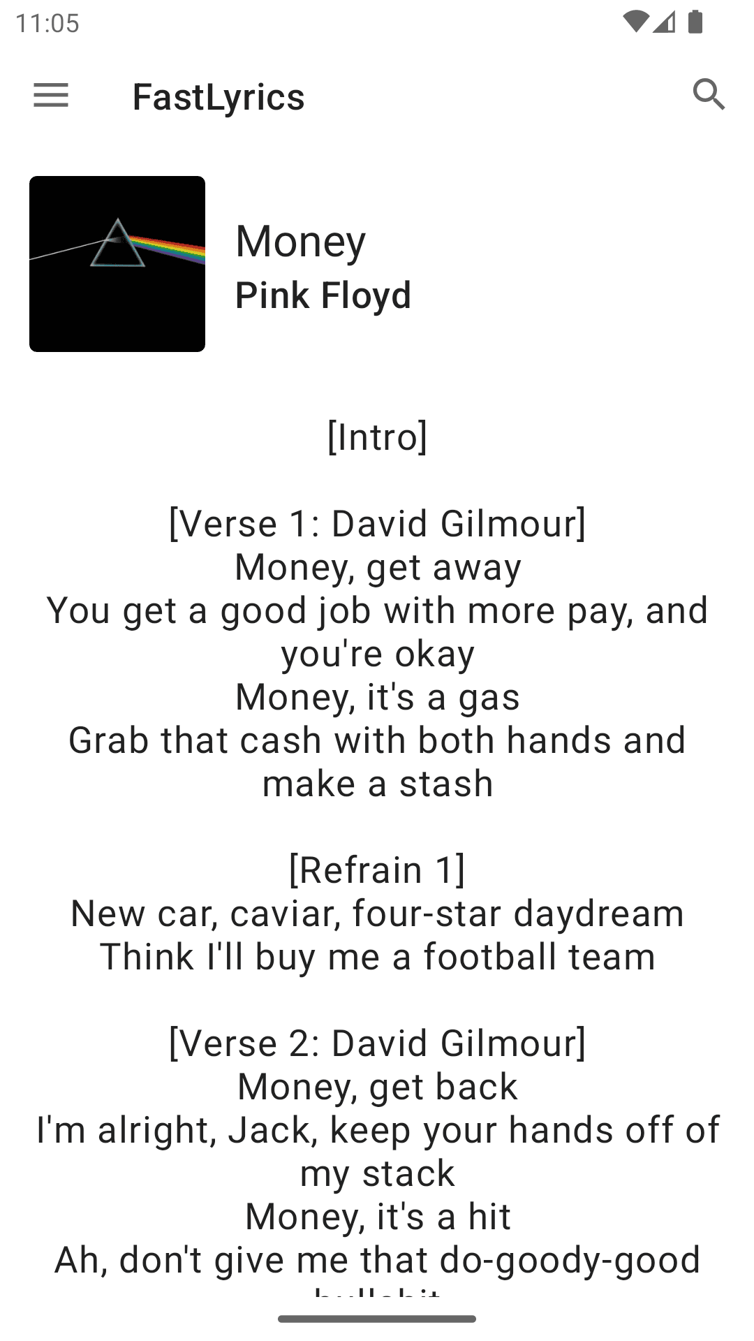 Скриншот 1 — FastLyrics